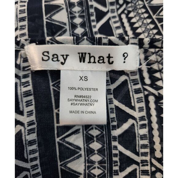 Say What? Womens Tribal Print Open-Front Cardigan XS \ Black & White - Picture 3 of 3